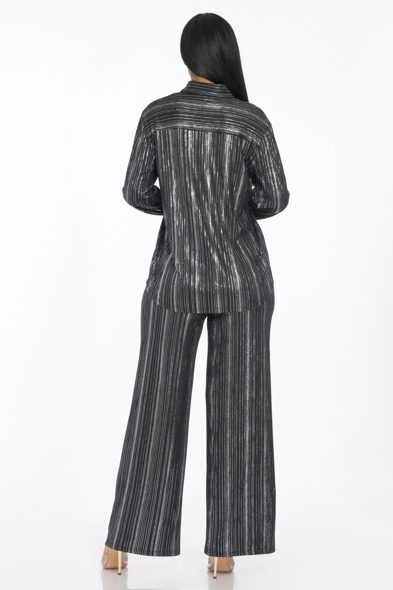 Pleated shirt and pant set