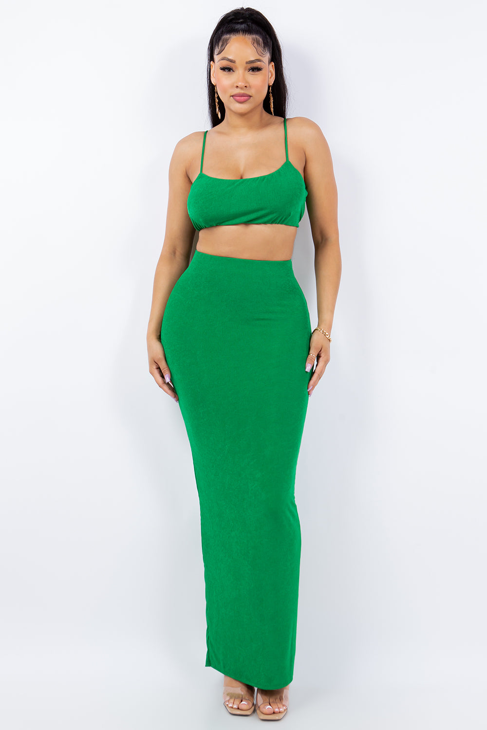 Bulk-buy 2019 Green Red Black Women Two Piece Set Clothing Girl