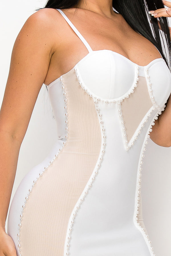 Bandage corset detail bodycon dress