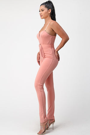 Sweetheart Belted Bodycon Jumpsuit