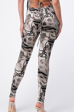 Tiger & Chain Print Legging Set