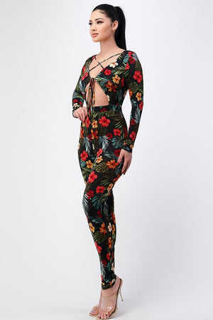 Floral Bodycon Jumpsuit