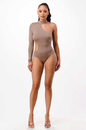 One Long Sleeve Cut Out Bodysuit