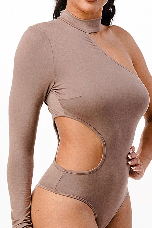 One Long Sleeve Cut Out Bodysuit